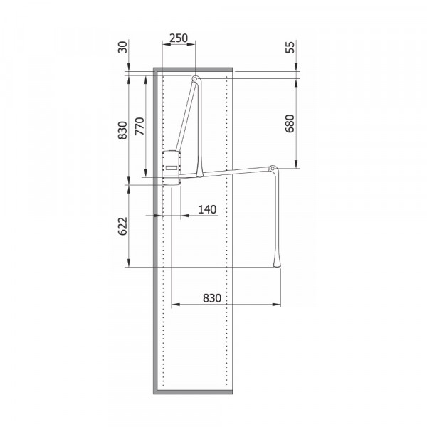 Appendiabiti saliscendi per armadio 44 - 61 cm servetto originale 2004 grigio