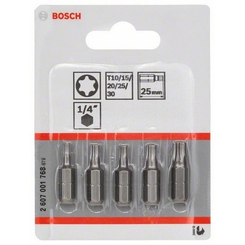 Set inserti torx t10/t30 attacco 1/4&quot; (5 pz)