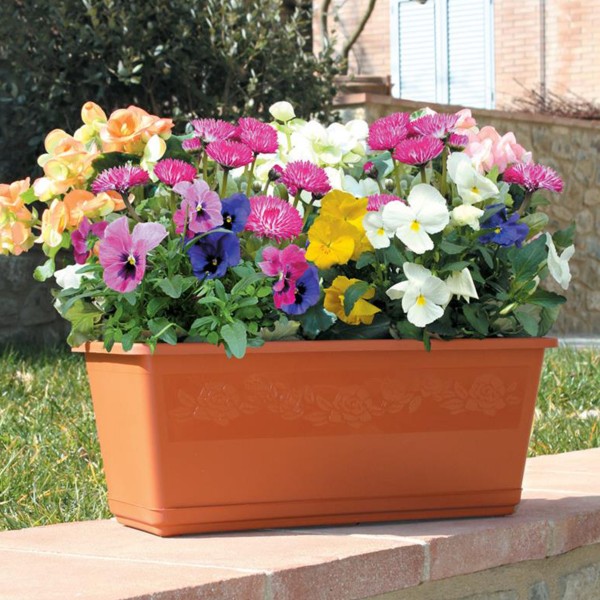 Fioriera da esterno Balconella Bama colore terracotta 60x17,5x15 cm