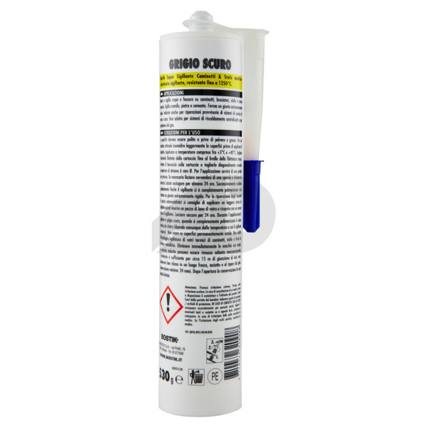 Silicone sigillante per camino e stufa Bostik D2025 530 grammi grigio scuro