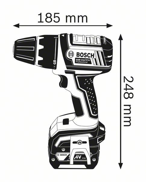 Trapano avvitatore a batteria Bosch professional GSR 14,4 V-LI con valigetta e accessori