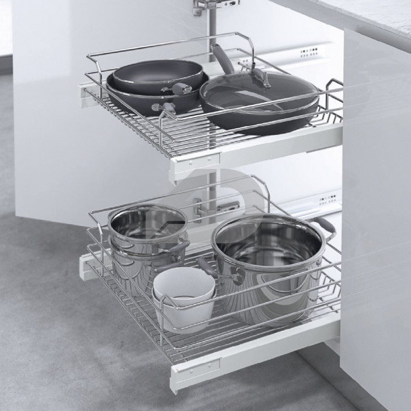 Cassetto estraibile portapentole alto con distanziali Inoxa Gold 1202DY 90x50cm