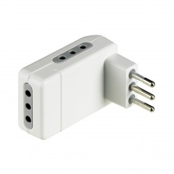 Adattatore corner 3 x 2p+t 10a colore bianco