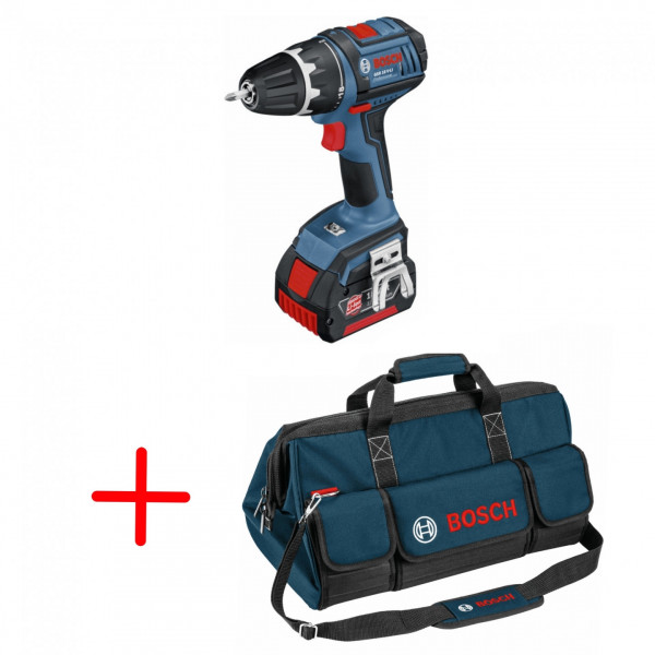Trapano avvitatore Bosch GSR 18 V-LI con 2 batterie e accessori