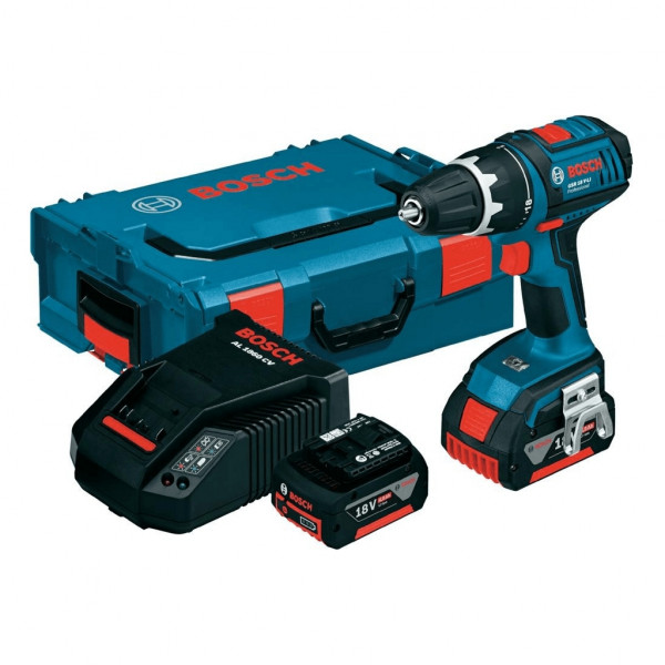 Trapano avvitatore Bosch GSR 18 V-LI con 2 batterie e accessori