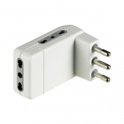 Adattatore corner 3 x 2p+t 10/16a colore bianco