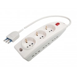 Presa multipla con 6 uscite bivalenti 10/16a 2p+t,