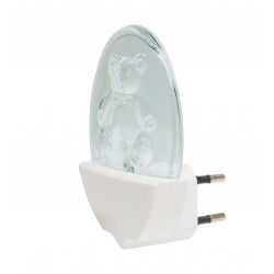 Punto luce notturno con led azzurro, spina 10a 2p,