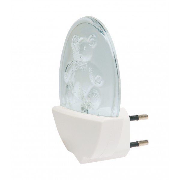 Punto luce notturno con led azzurro, spina 10a 2p,