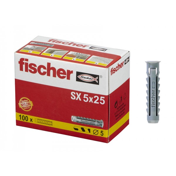 Sx tassello nylon d. 5 x 25 mm s/vite (100 pz)