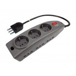 Presa multipla con 6 uscite bivalenti 10/16a 2p+t,