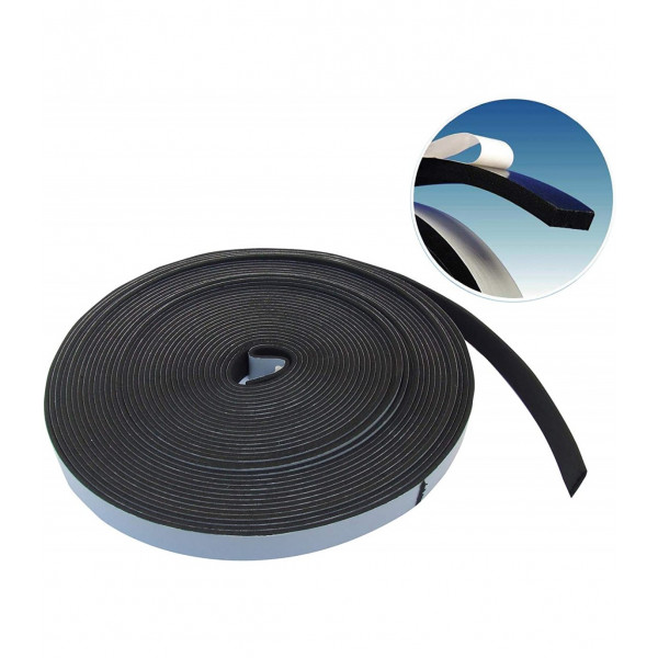 Guarnizione espansa adesiva parafreddo 10 mt &quot;Muss&quot; 5x10 mm colore nero