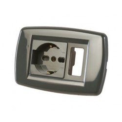 Frutto presa 10-16a 2p+t 250v~ (stand. ital.10/16a