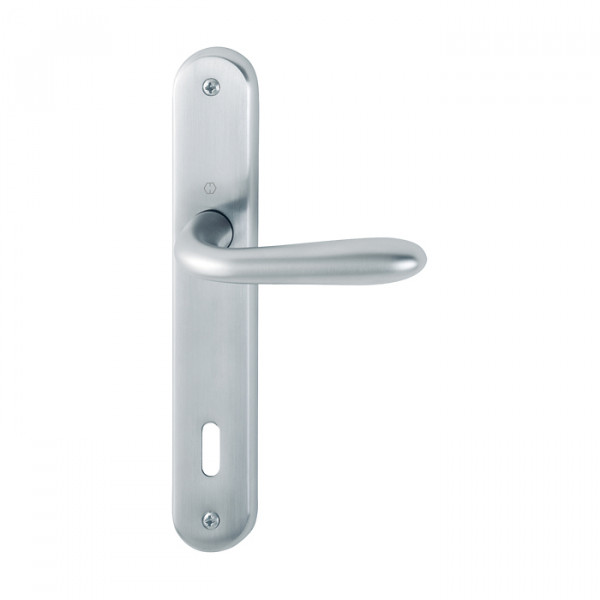 Maniglia Hoppe Santiago placca interasse 70 mm cromato satinato per porte da interni