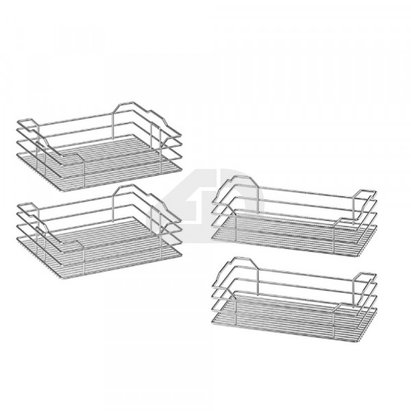 Sistema estraibile angolare basso con 4 cesti Inoxa Dynamic corner apertura destra