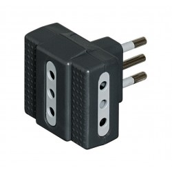 Adattatore tris 3 x 2p+t 10a colore grigio