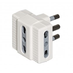 Adattatore tris 3 x 2p+t 10/16a colore bianco