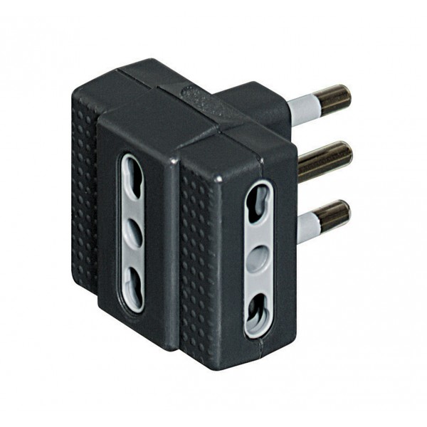 Adattatore tris 3 x 2p+t 10/16a colore grigio
