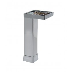 Piedino quadrato 25x25 cromo lucido cm.10