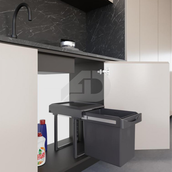 Pattumiera estraibile con un secchio Inoxa 97A1 Heidi 17 LT ardesia