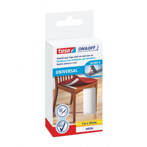 Nastro velcro da cucire 1m x20 mm bianco