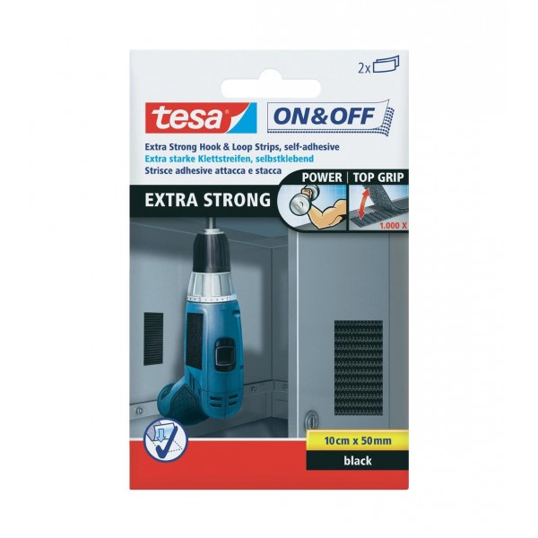 Strisce velcro extra forti 1 x 50 mm nero