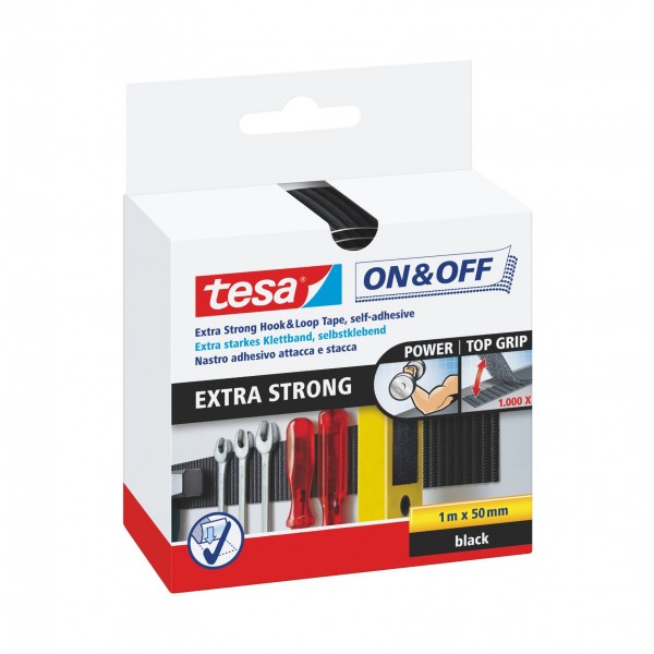 Velcro nero extra forte 1m x 50 mm nero