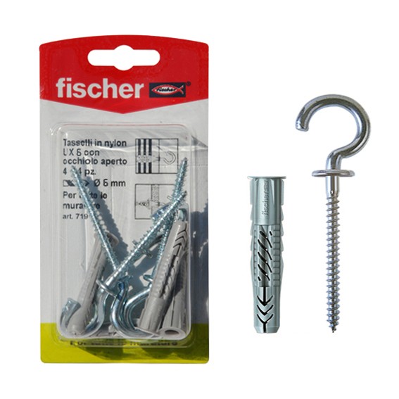 Ux-r k tassello d. 6 x 35 c/occhiolo aperto (4 pz)