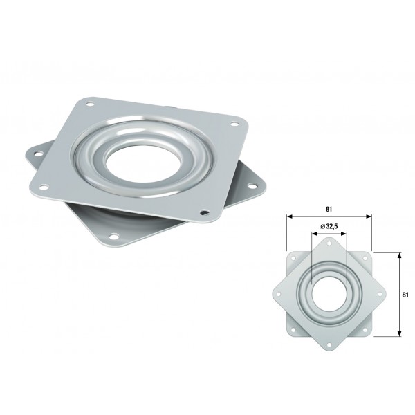 Piastra girev.mm.81x81 sp.9 p/kg.80