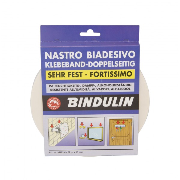 Bindulin - nastro biadesivo forte 19 mm x 22 mt