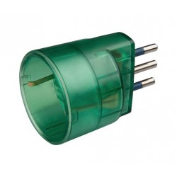 Adattatore con spina 10a 2p+t e presa 10-16a 2p+t