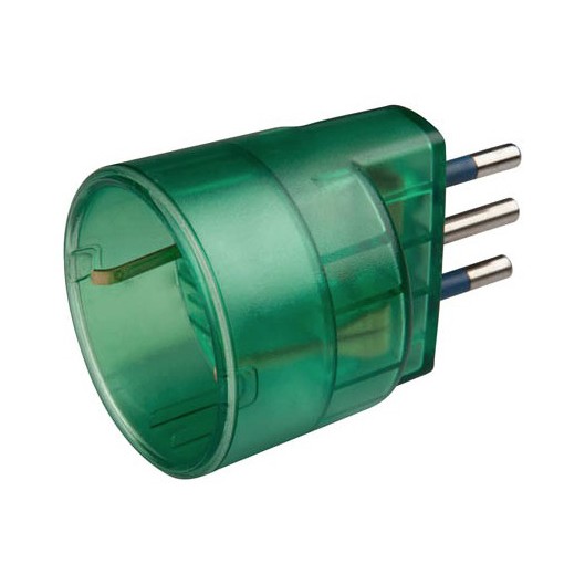 Adattatore con spina 10a 2p+t e presa 10-16a 2p+t