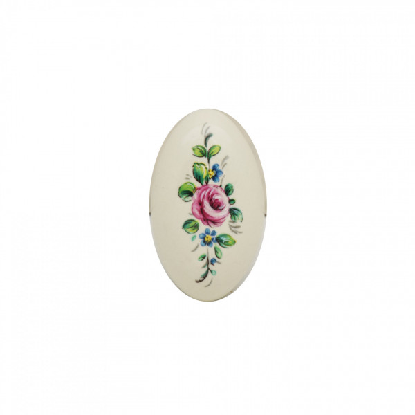 Pomolo ovale 25x43 porc.avorio decor.ott.lucido
