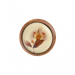 Pomolo tondo d34 porc.avorio decor.rame antico