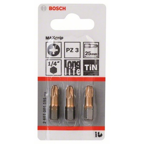 Set inserti tin pozidriv pz3 attacco 1/4&quot; (3 pz)