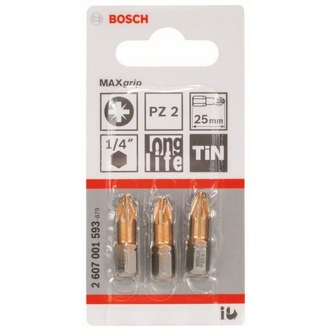 Set inserti tin pozidriv pz2 attacco 1/4&quot; (3 pz)