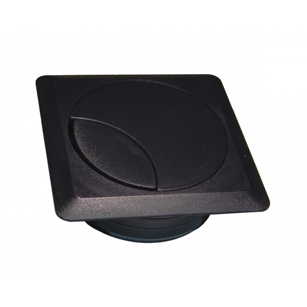 Bocchetta passacavi quadra d60 color nero