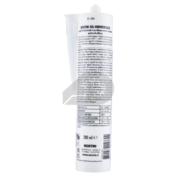 Silicone acetico universale Bostik D2392 cartuccia 280 ml bianco