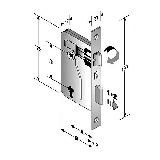 Serratura patent int.70 s/42 oro luc. rev. e.30