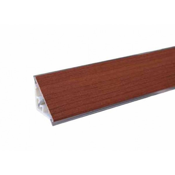 Alzatina top cucina in alluminio rivestito 45° 4 mt ciliegio