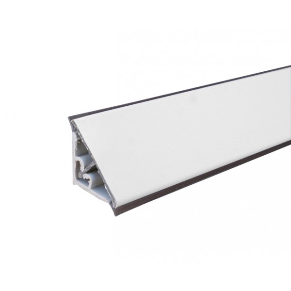 Alzatina top cucina in alluminio rivestito 45° 4 mt bianco