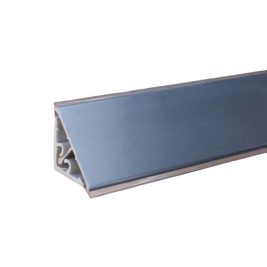 Alzatina top cucina in alluminio rivestito 45° 4 mt alluminio satinato