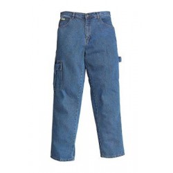 Pantalone multitasche jeans tg. 48 100 % cotone blu...