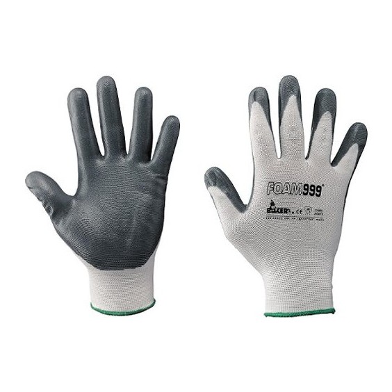 Guanti nbr-foam grigio dareato tg.9