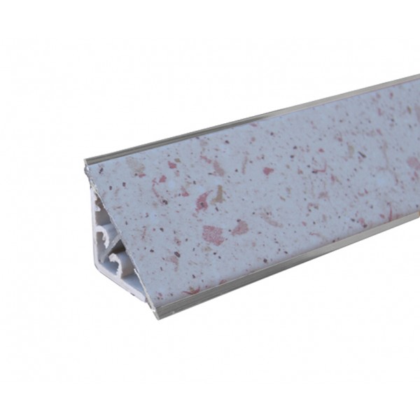 Alzatina top cucina in alluminio rivestito 45° 4 mt sabbia