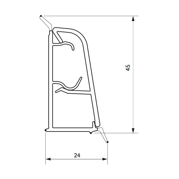 Alzatina top cucina in alluminio rivestito 4 mt granito grigio (4050) 