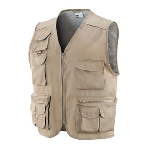 Gilet terital tobruk beige multitasche tg.xl