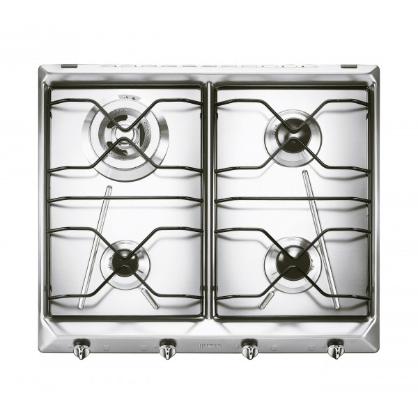 Piano cott. 4 fuochi 60 cm inox