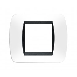 Living int - placca 2p 93x80 mm colore bianco