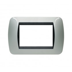 Living int - placca 3p 119x80 mm colore alluminio